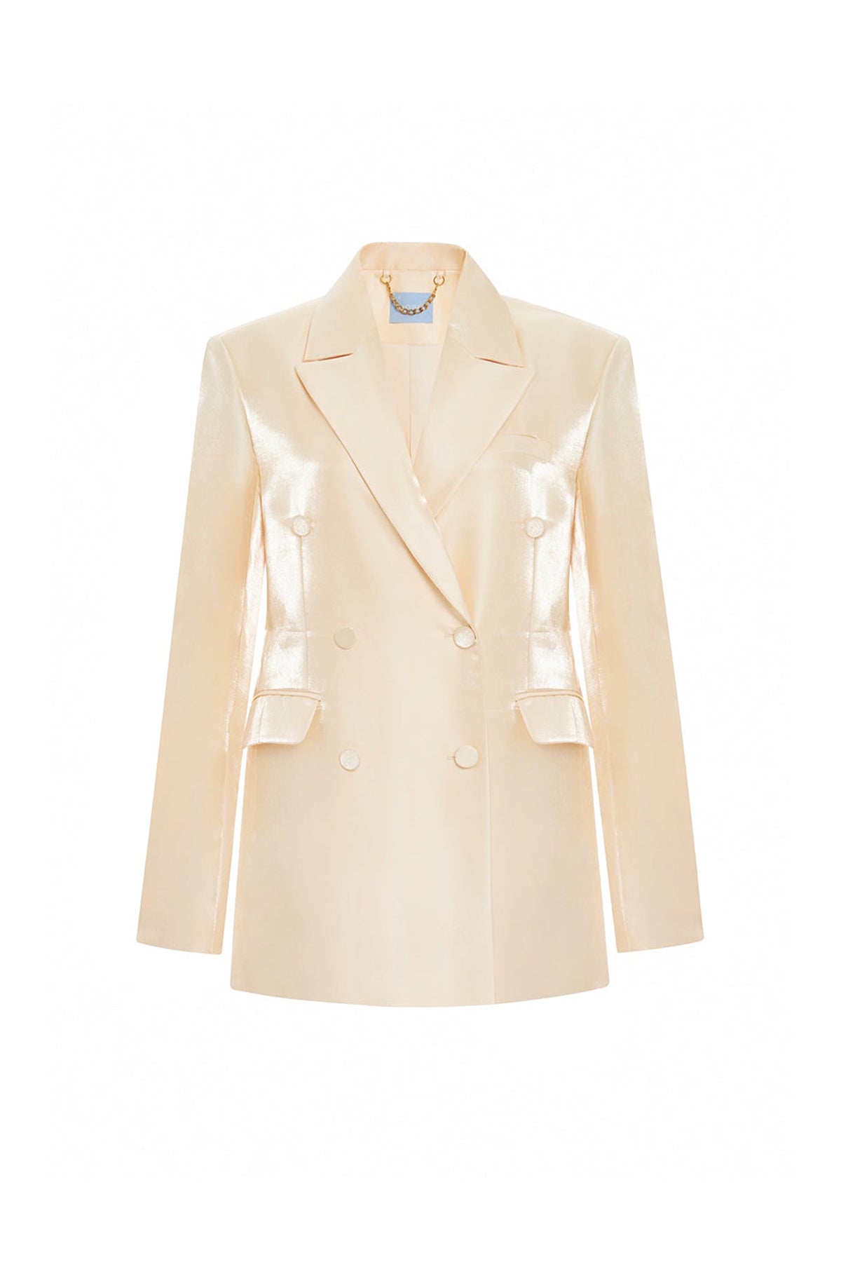 Ayla Straight Double Breasted Taffeta Blazer