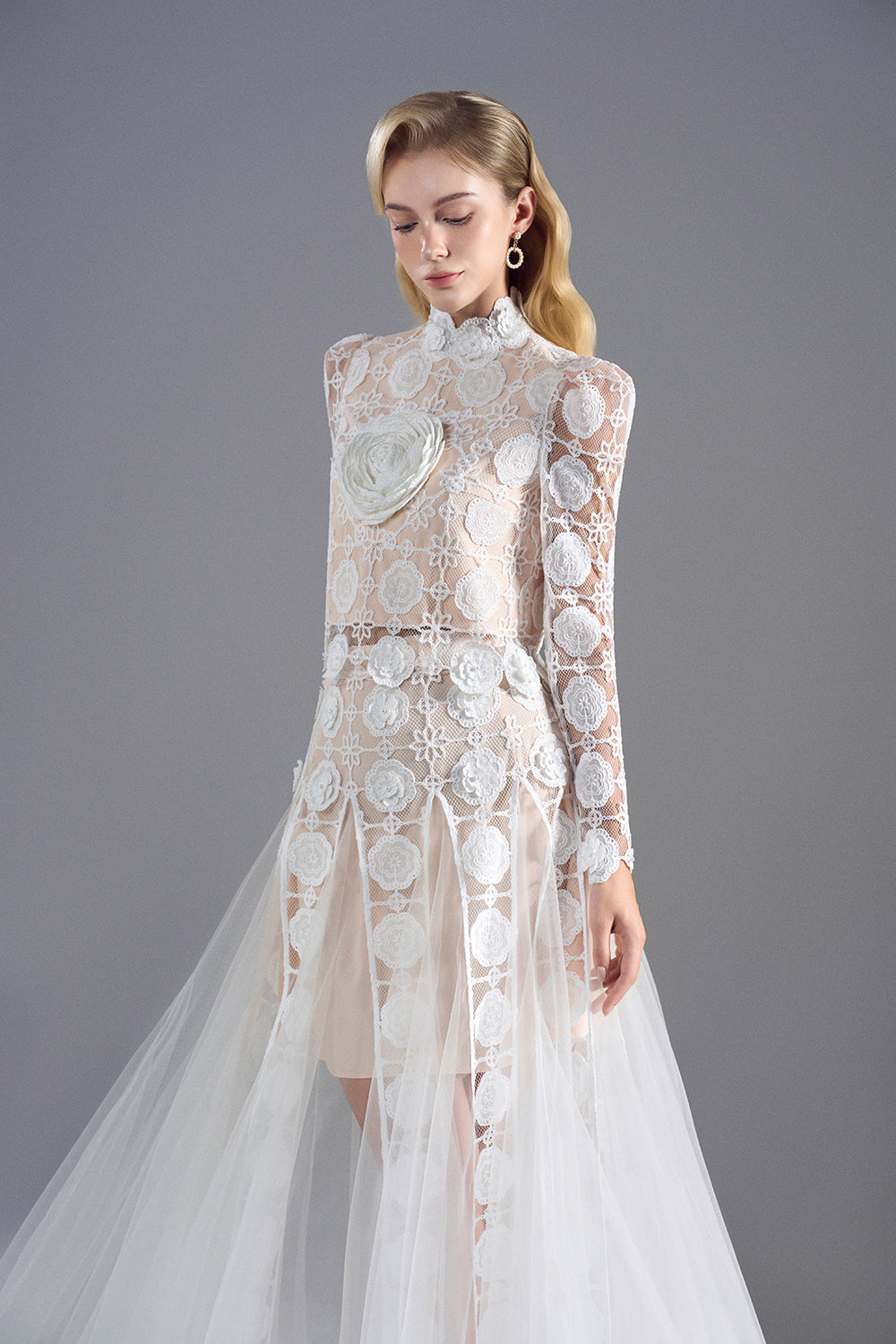 baroque lace dress Baroque Lace Up Back Sequins Maxi Prom Dress M01086