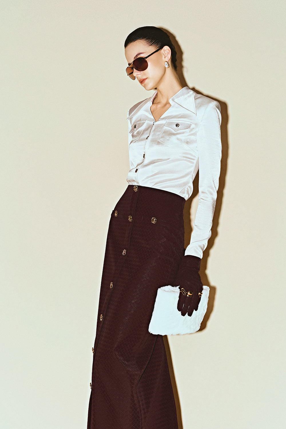 Elowen Straight Button Skirt