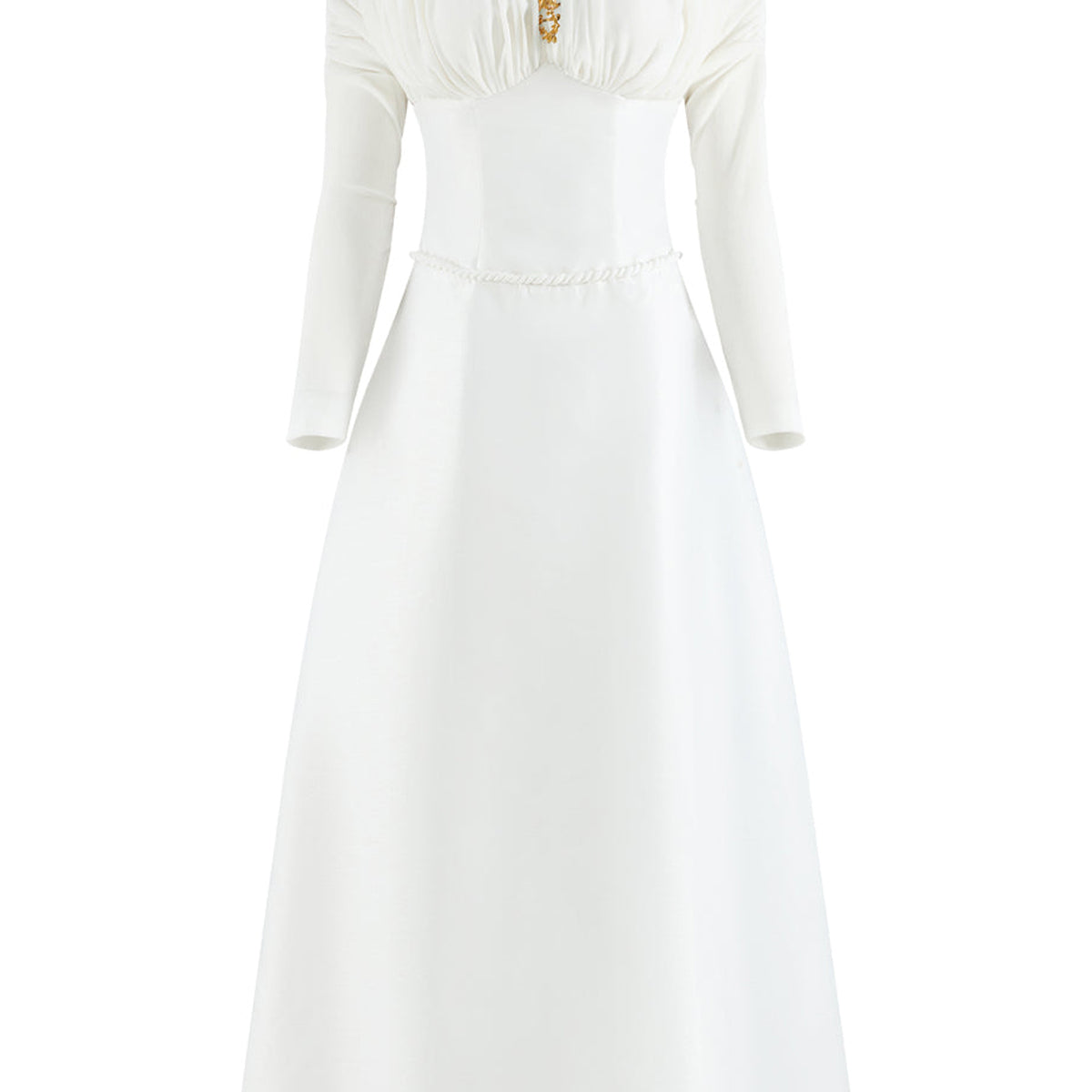 Jasera A-line Off-Shoulder Taffeta Midi Dress