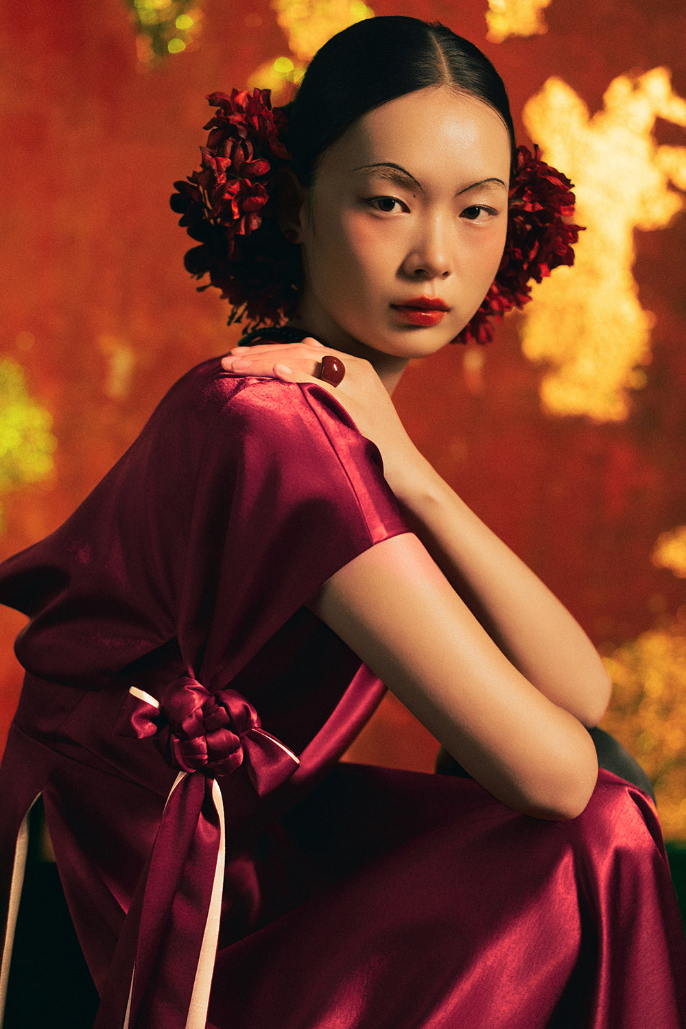 Truong An Straight Synthetic Silk Ao Dai