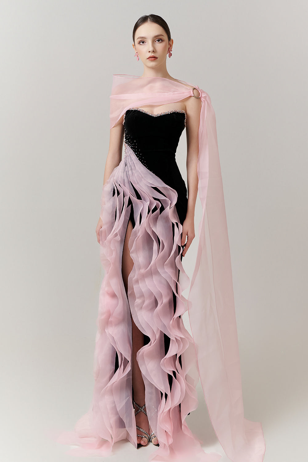 Elara Sheath Rhinestone Maxi Dress