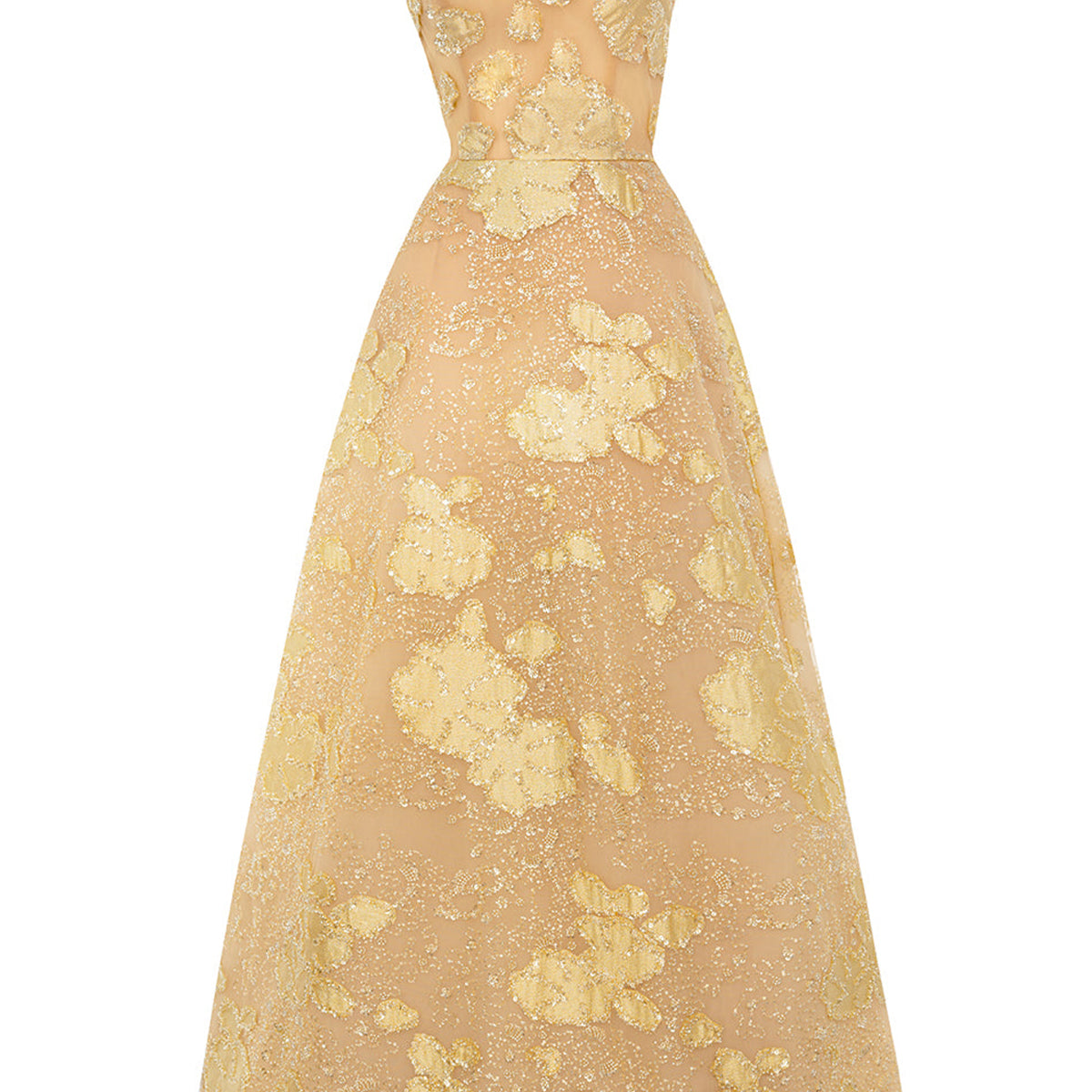 Denisse A-line Straight Across Neck Polyester Floor Length Dress