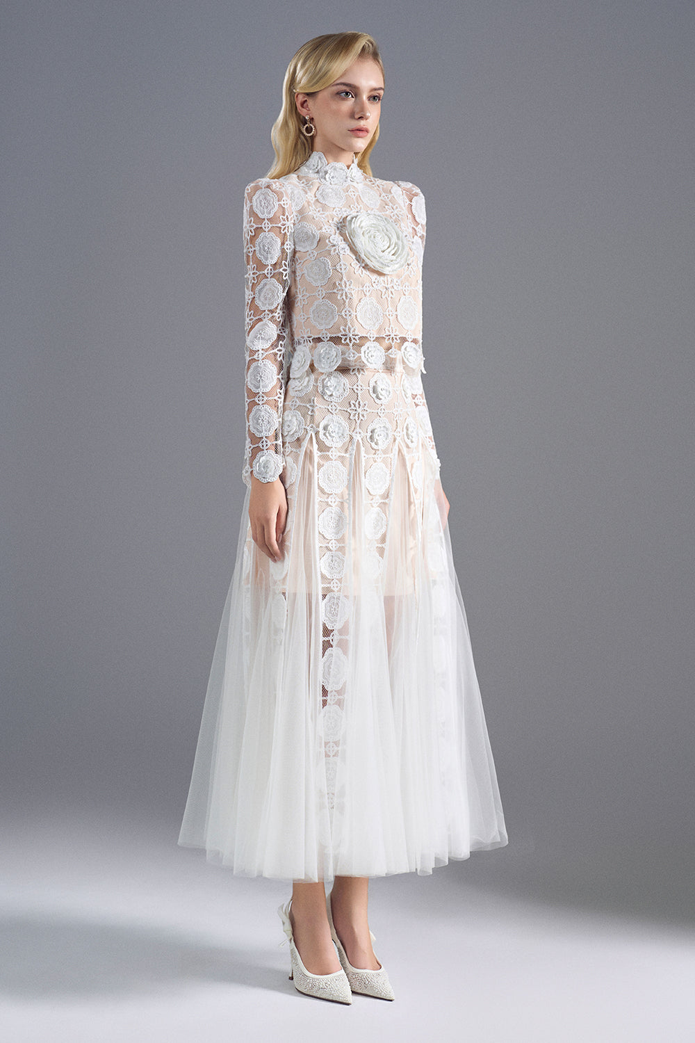 Baroque Mock Neck Top