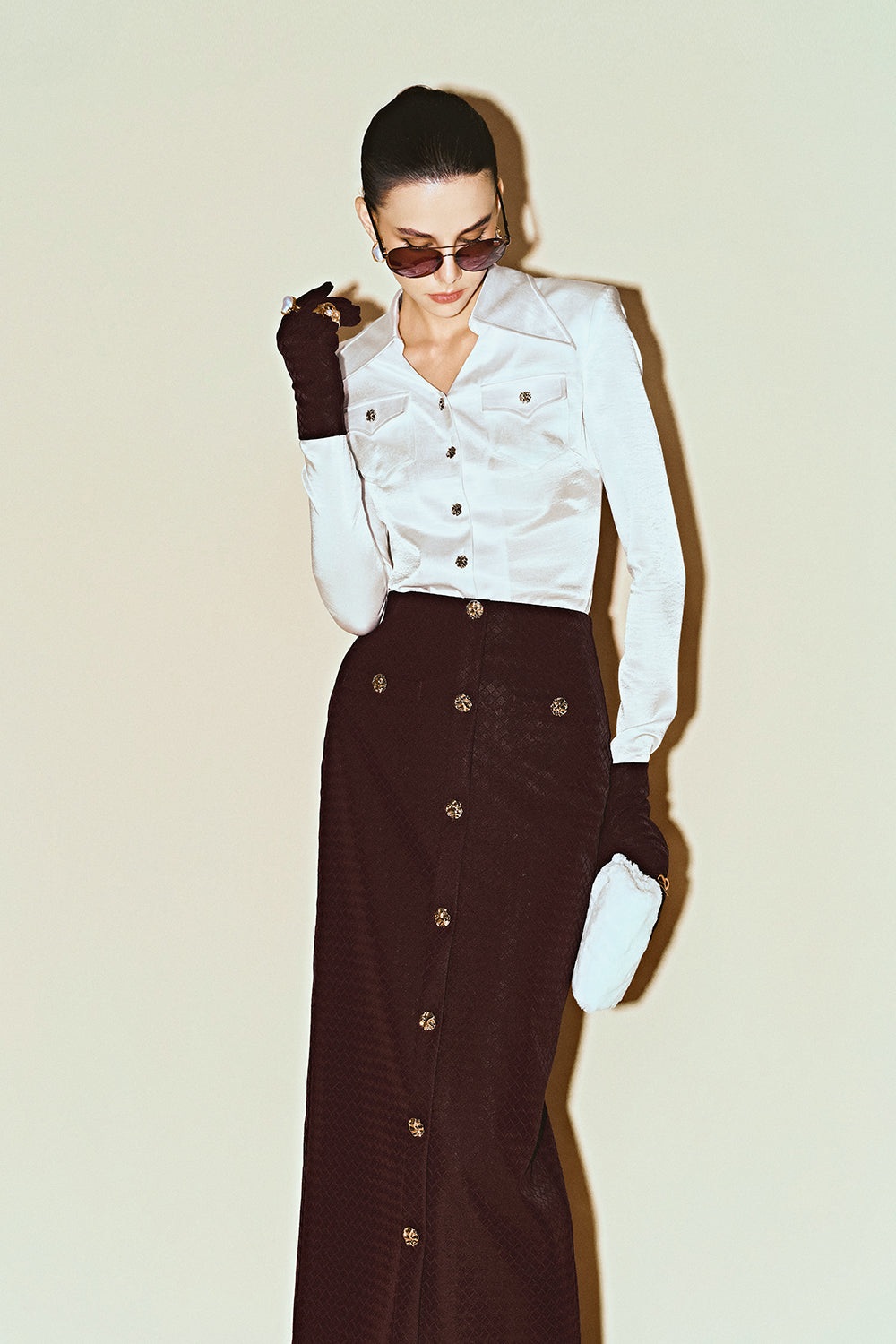 Elowen Straight Button Skirt