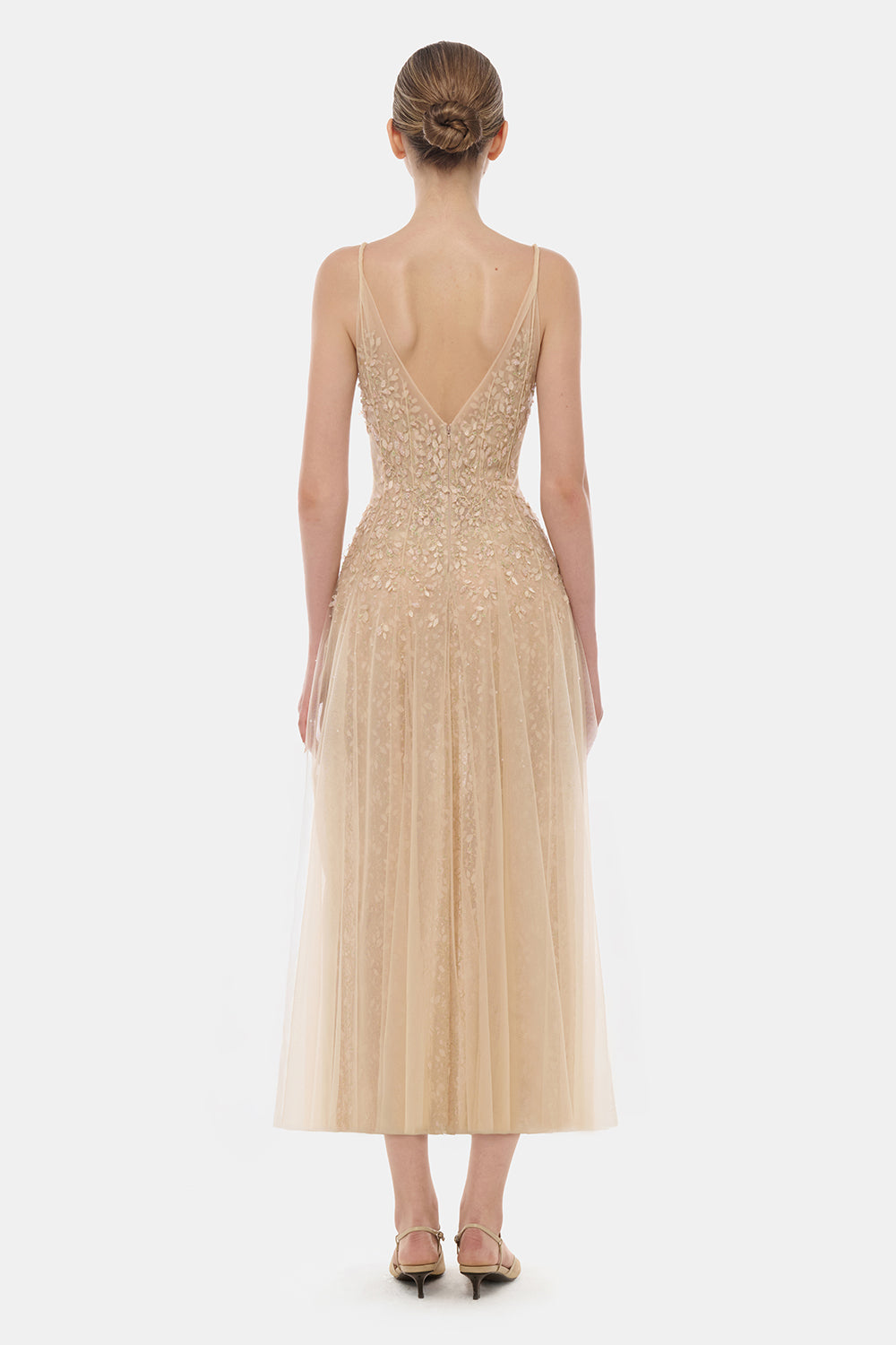 Josephine A-line Applique Midi Dress