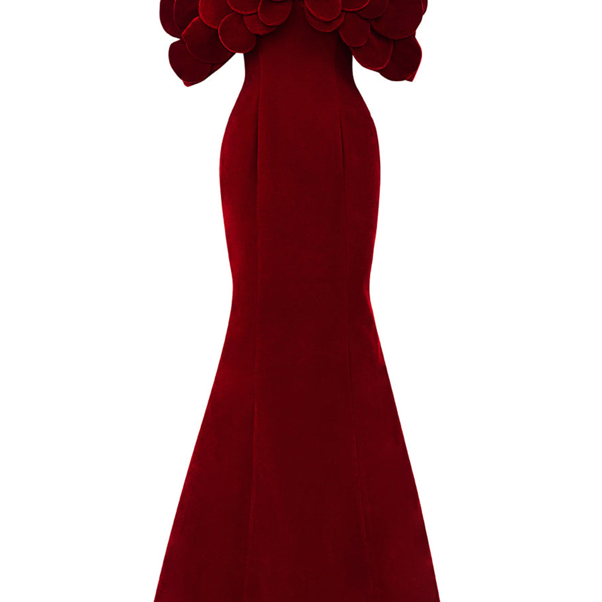 Dawson Trumpet Cold Shoulder Sleeved Polyester Floor Length Dress