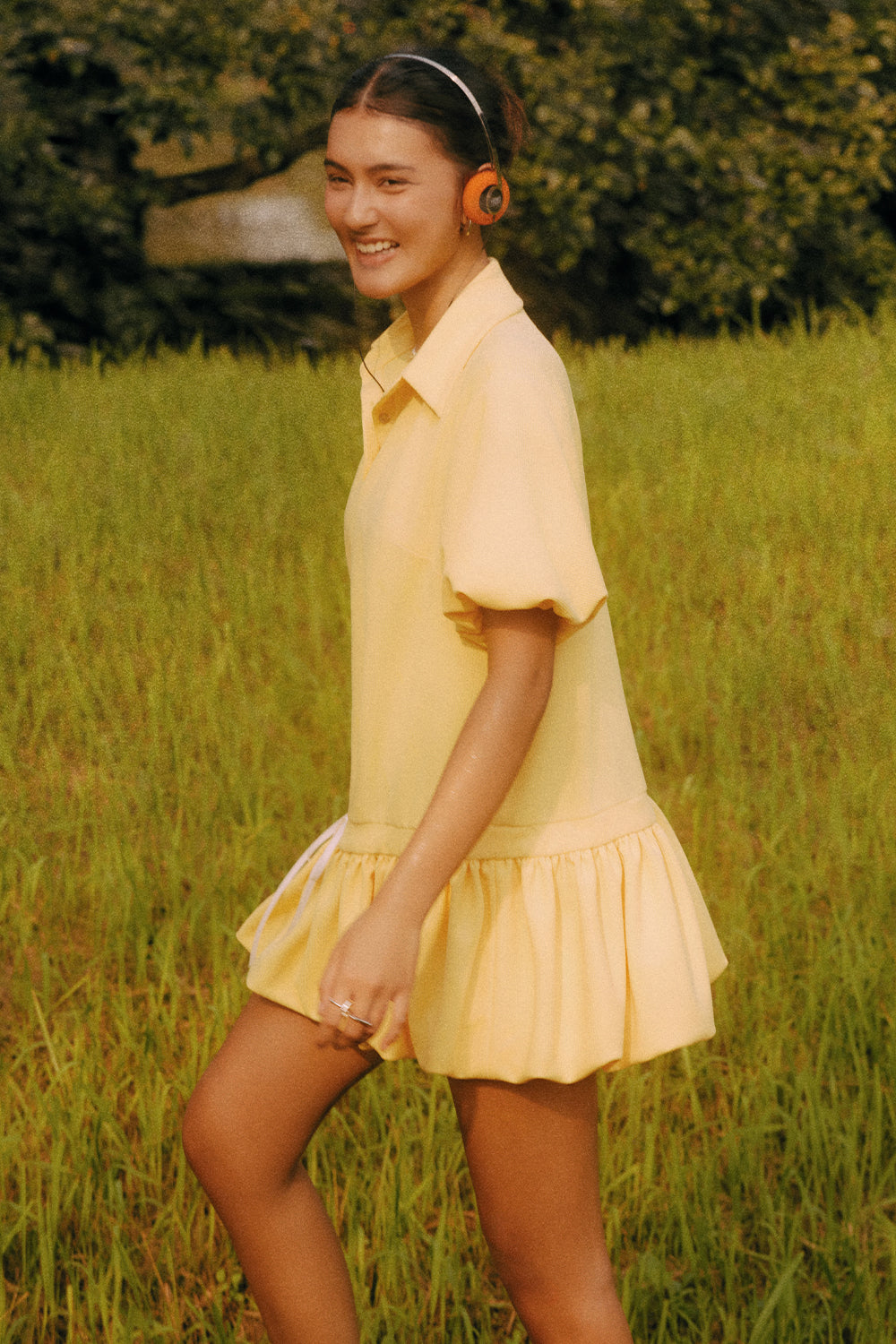 Clover Puff Sleeve Mini Dress