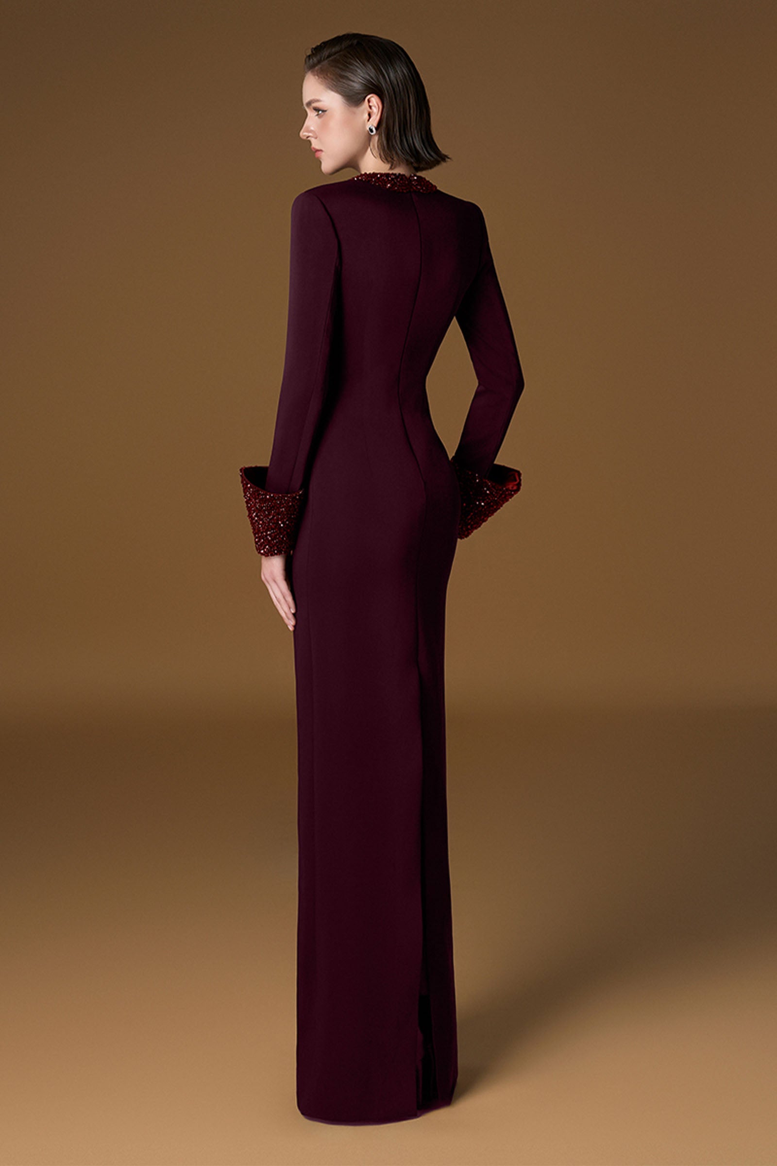 Vaela Cuff Sleeve Maxi Dress