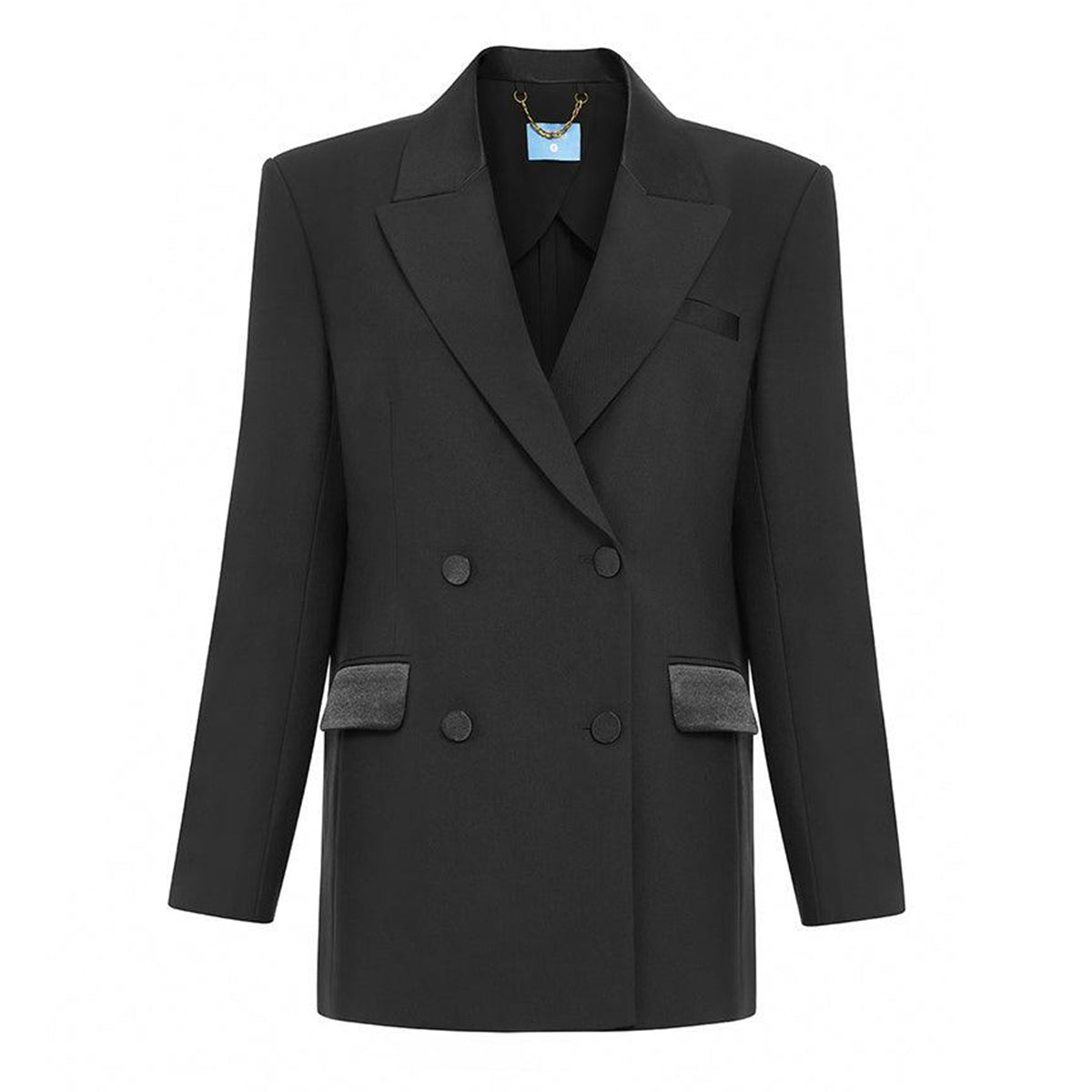 Amory Straight Double Breasted Twill Blazer