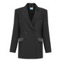 Amory Straight Double Breasted Twill Blazer