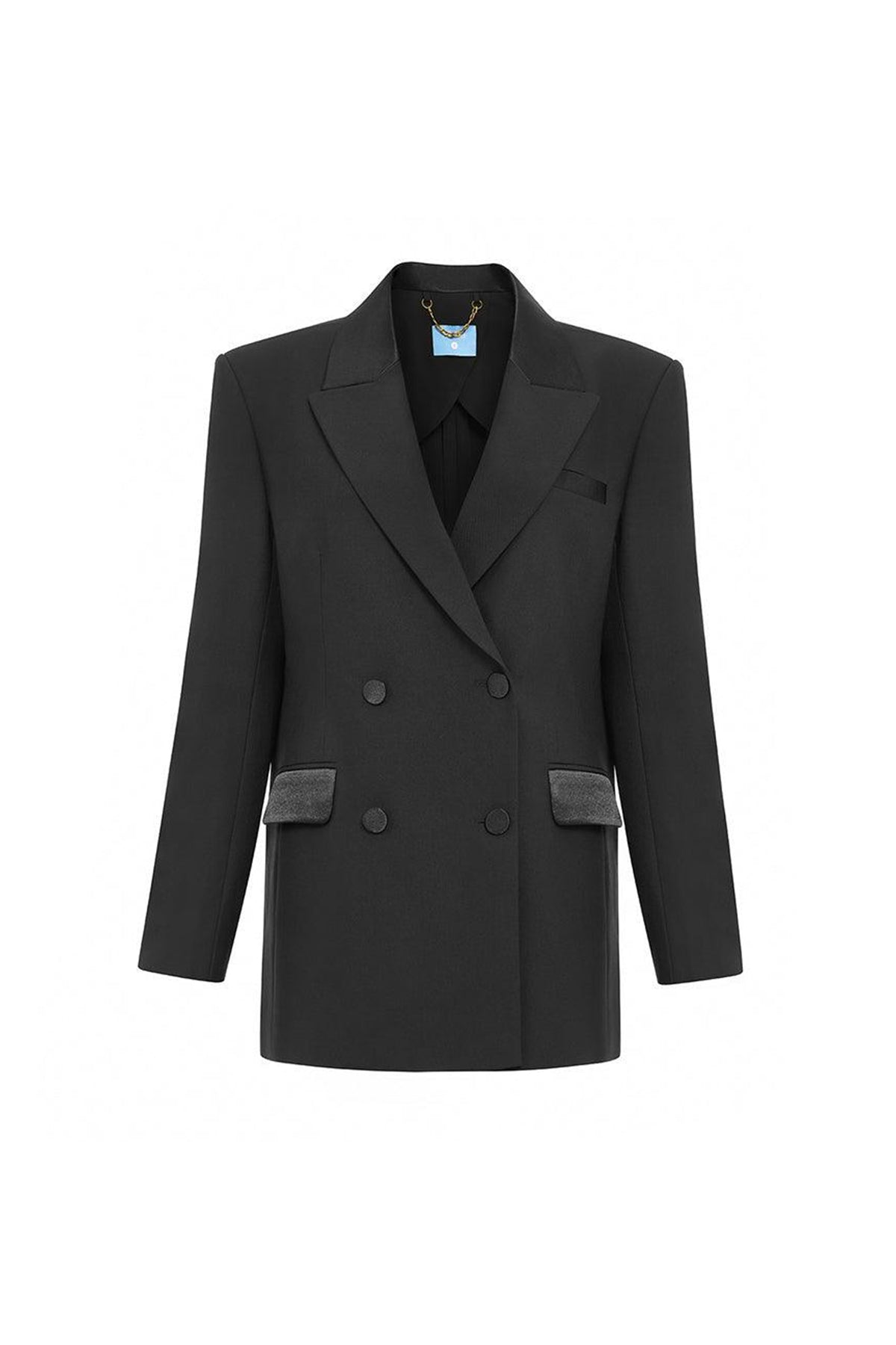 Amory Straight Double Breasted Twill Blazer