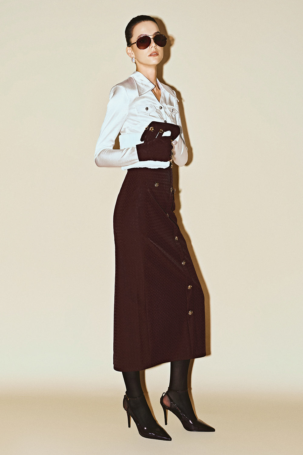 Elowen Straight Button Skirt