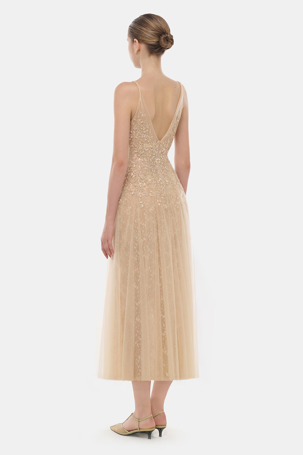 Josephine A-line Applique Midi Dress