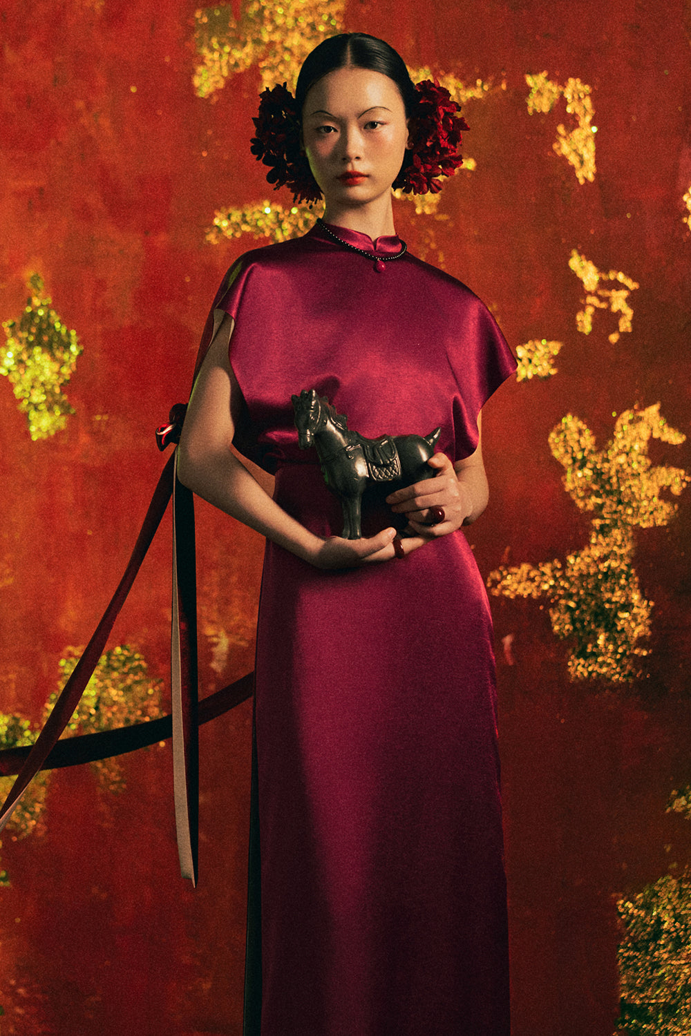 Truong An Straight Synthetic Silk Ao Dai