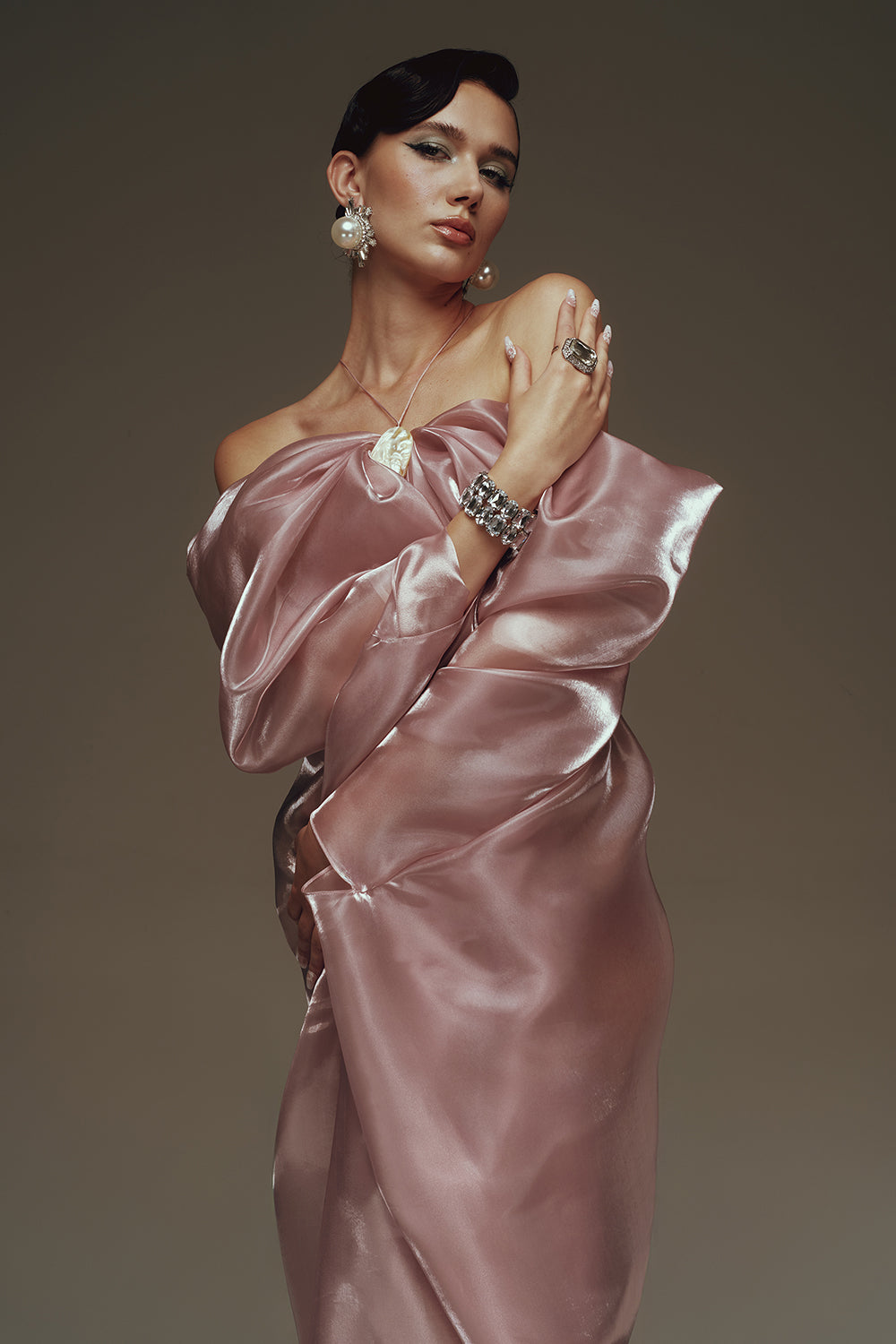 Aureline Trapezoid Draped Maxi Dress