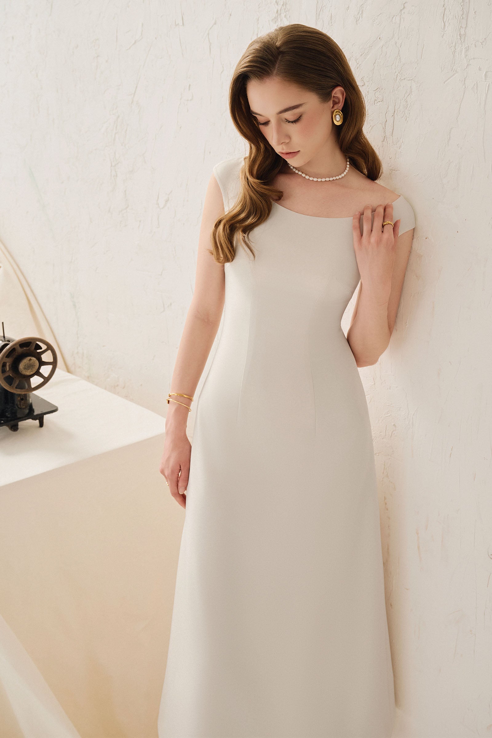 Solvie Boat Neck Midi Dress