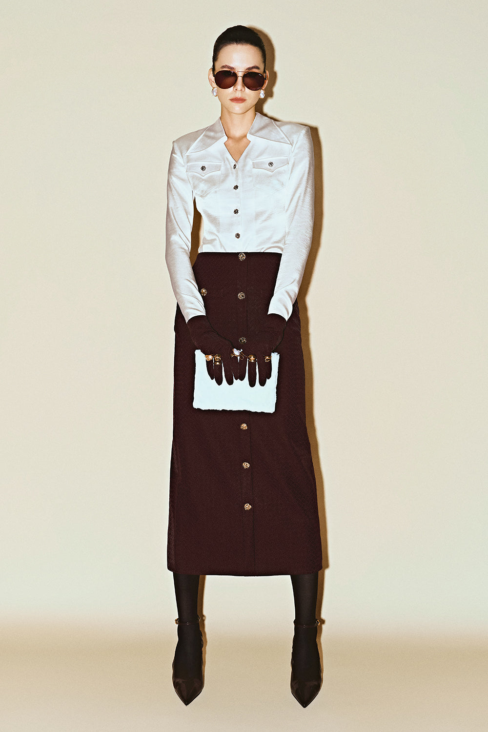 Elowen Straight Button Skirt