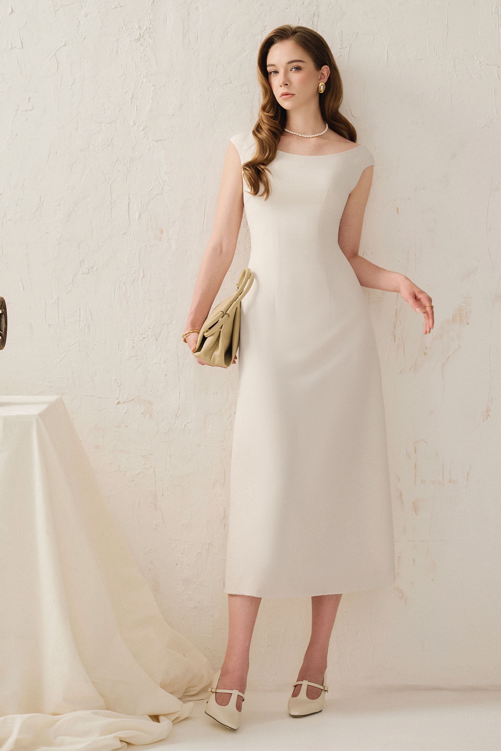 Solvie Boat Neck Midi Dress