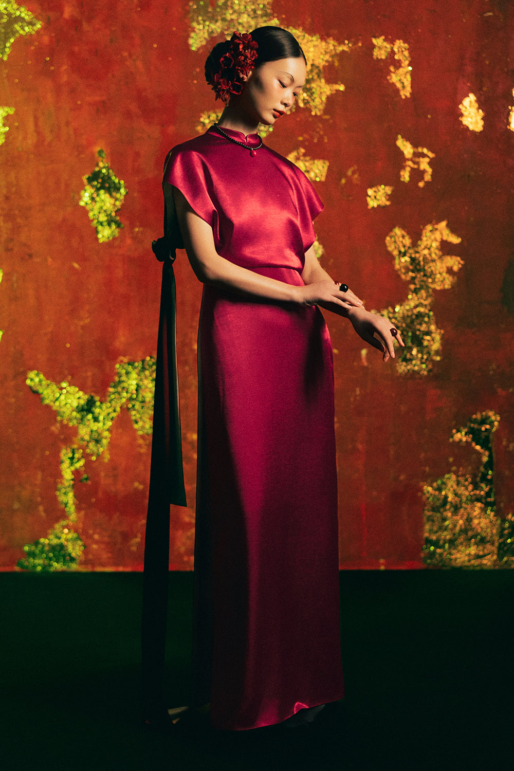 Truong An Straight Synthetic Silk Ao Dai