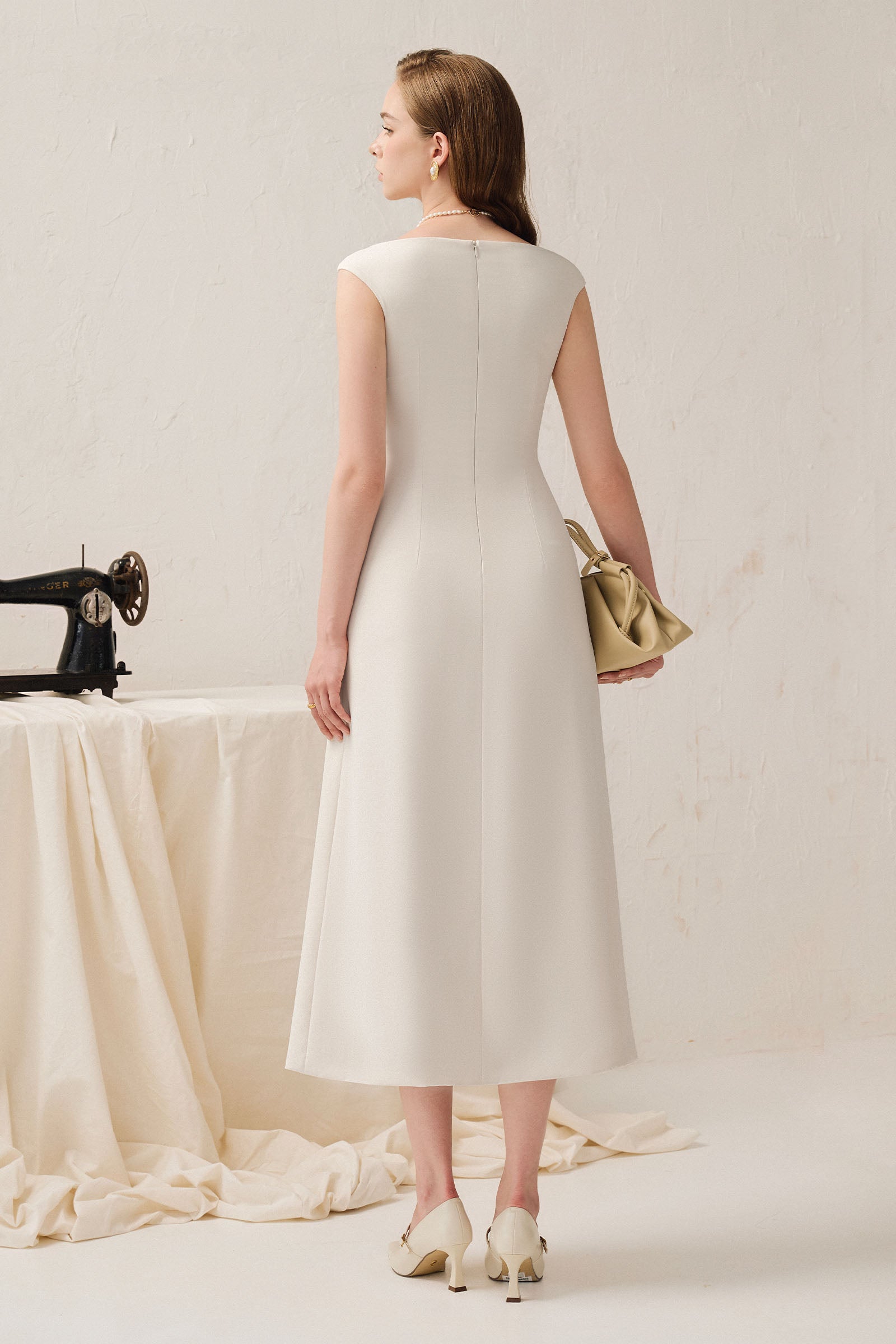 Solvie Boat Neck Midi Dress