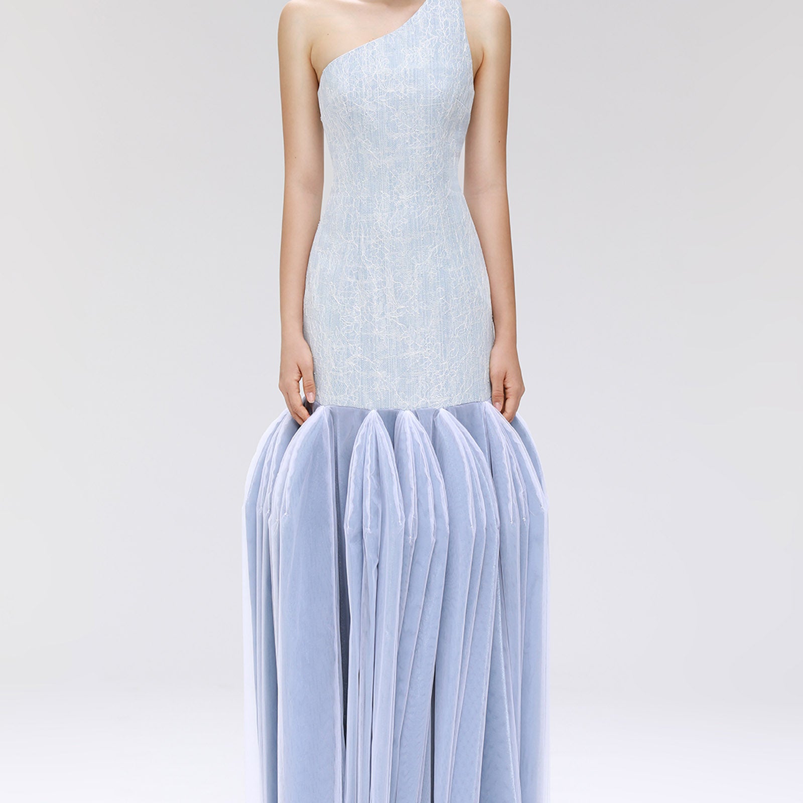 Azure Pleated Maxi Dress