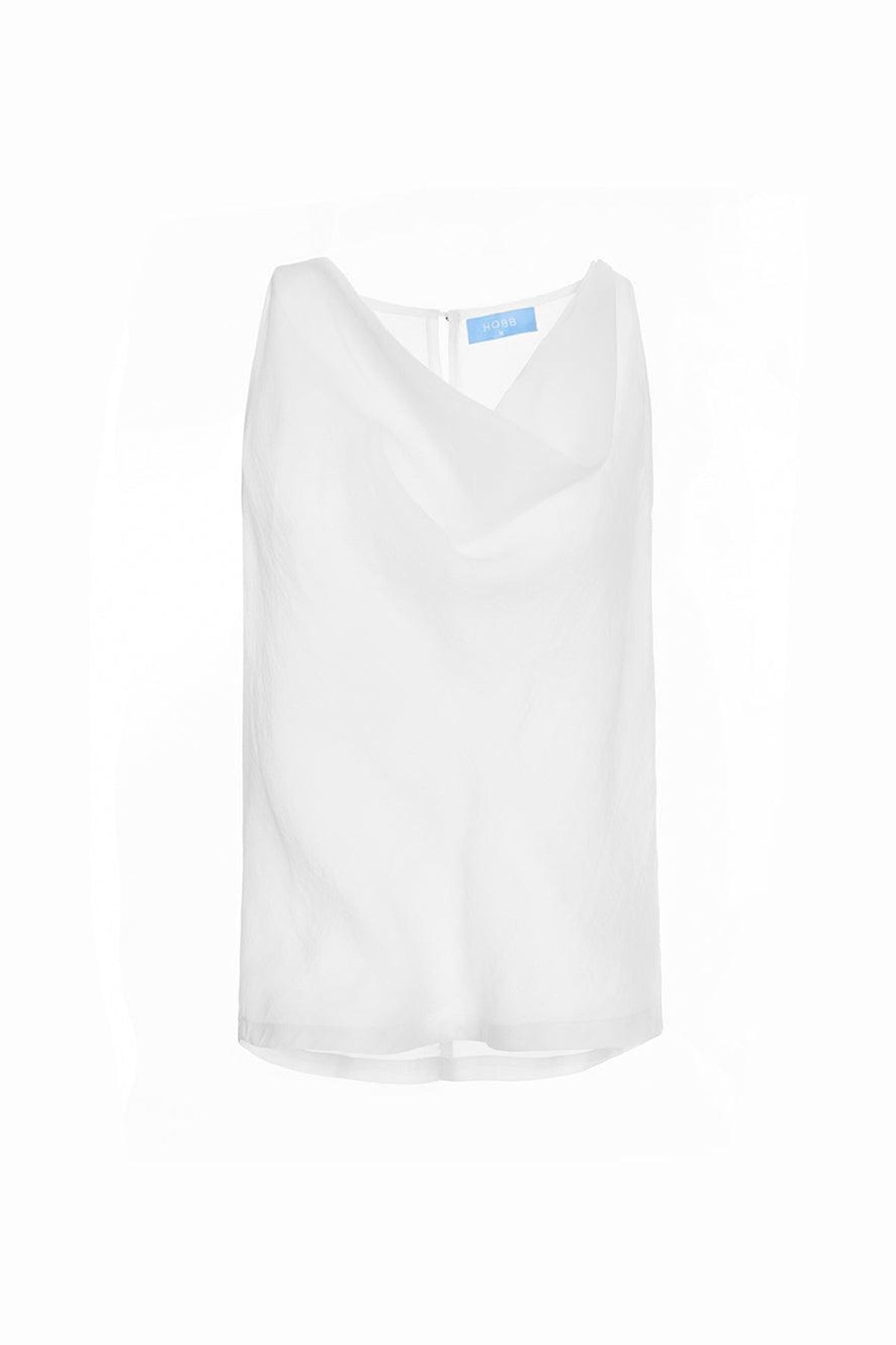 Amabel Straight Cowl Neck Silk Crepe Top
