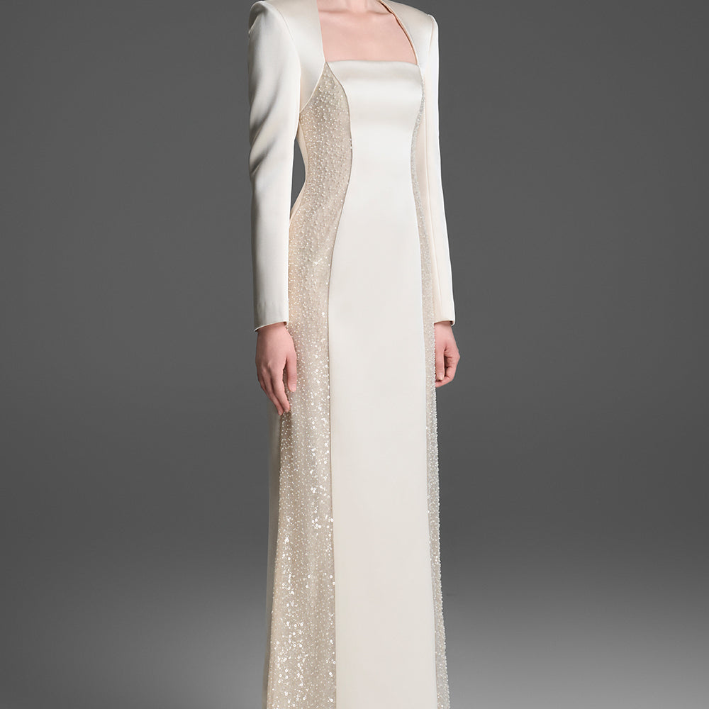 Alina Square Neck Sequin Maxi Dress