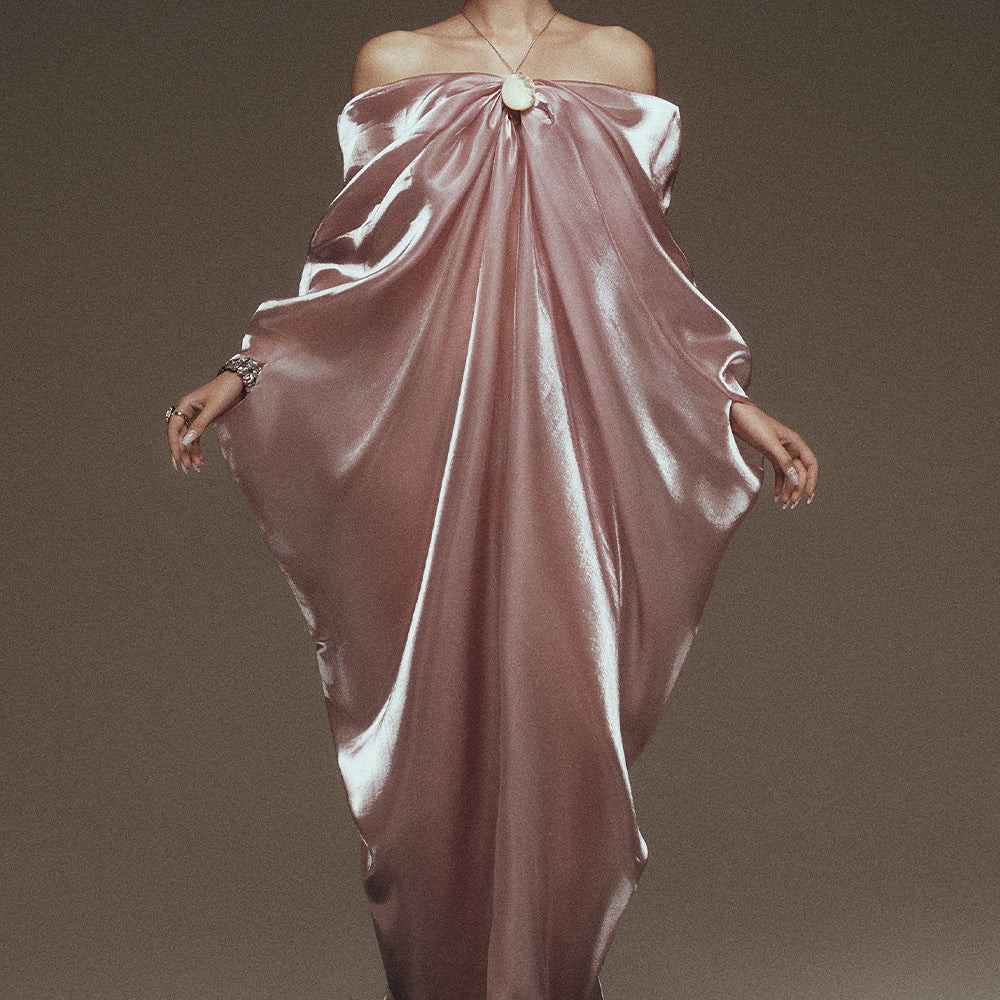 Aureline Trapezoid Draped Maxi Dress