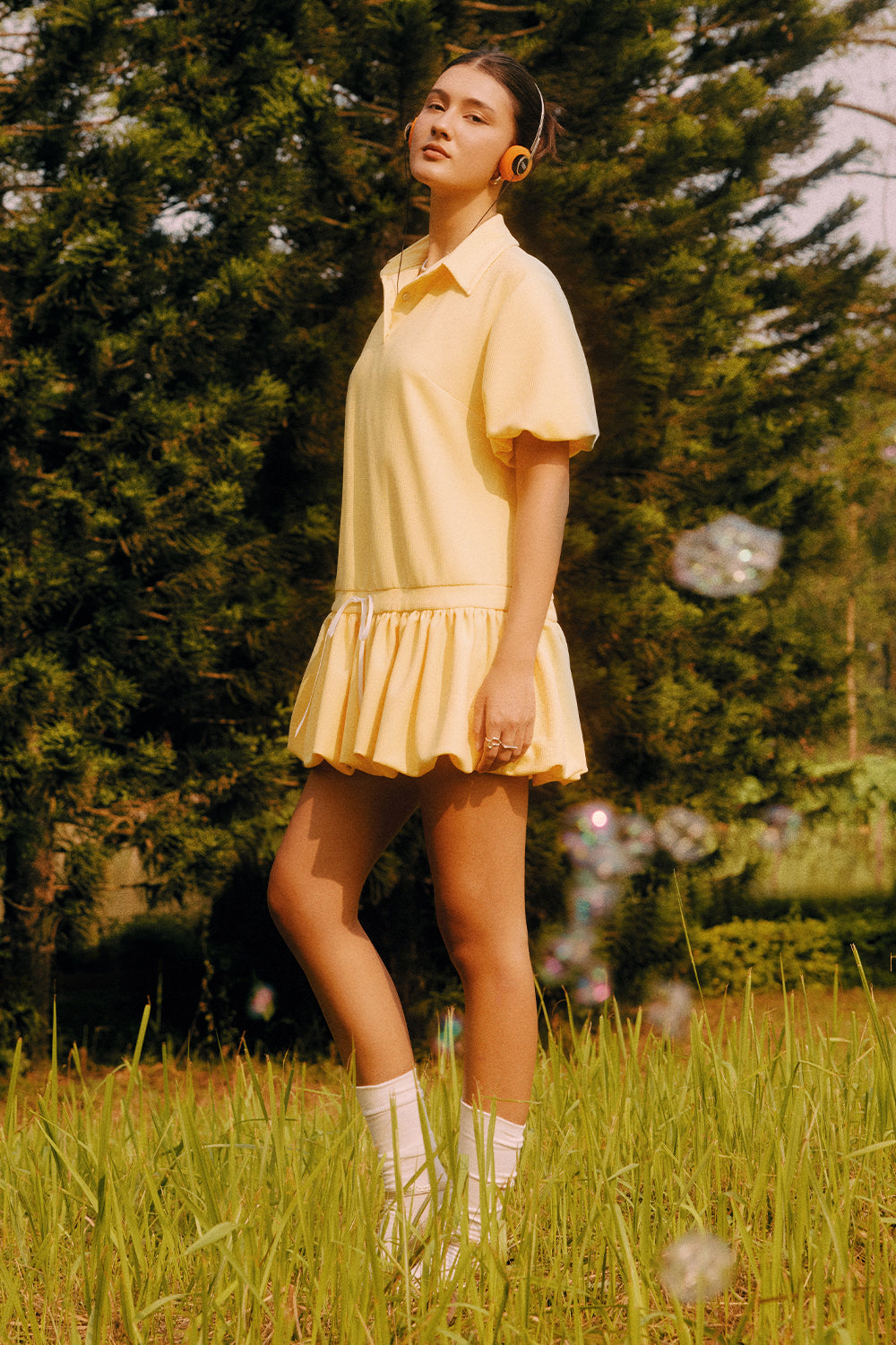 Clover Puff Sleeve Mini Dress