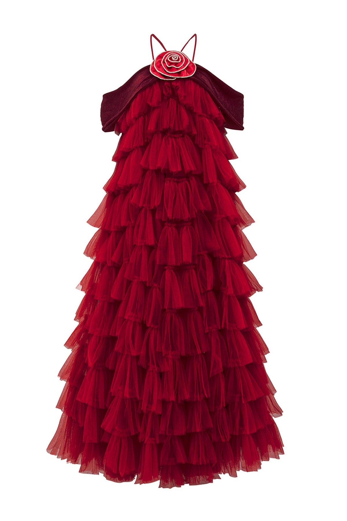Cisneros Layered Sleeveless Polyester Ankle Length Dress