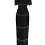Chaya Sheath Round Neck Mesh Taffeta Floor Length Dress
