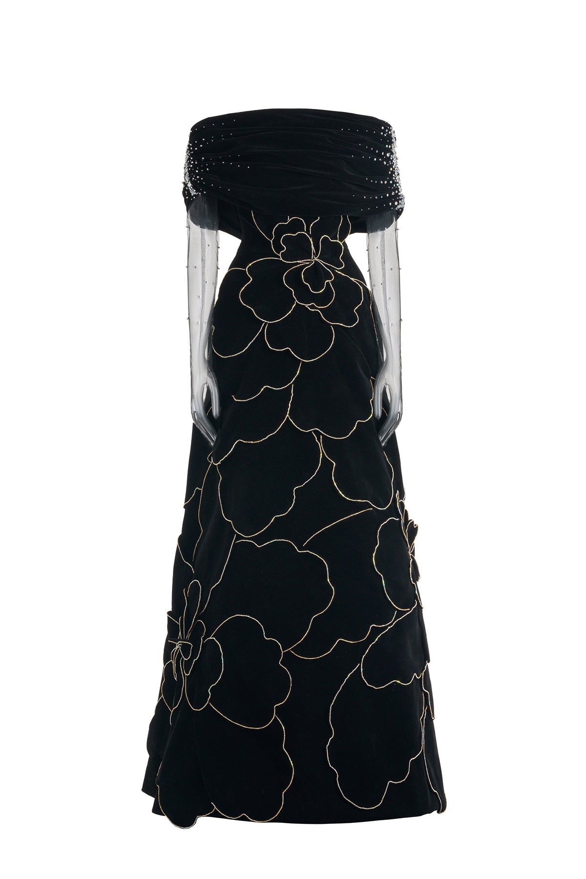 Charli Ball Gown Bead Polyester Maxi Dress