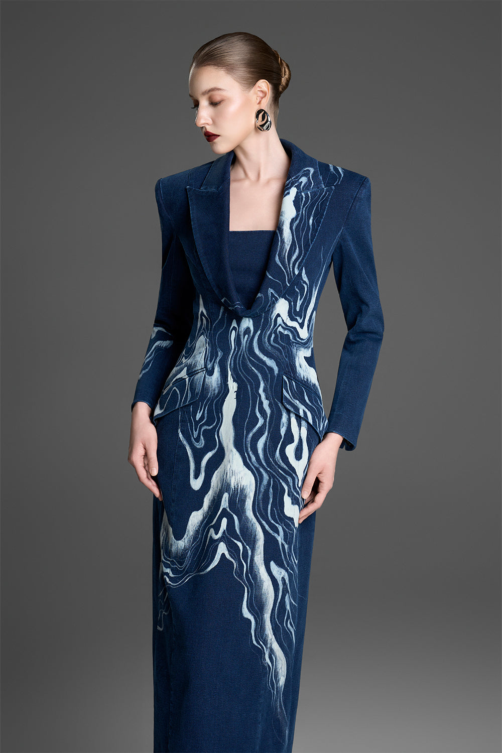 Elvira Sheath Denim Maxi Dress