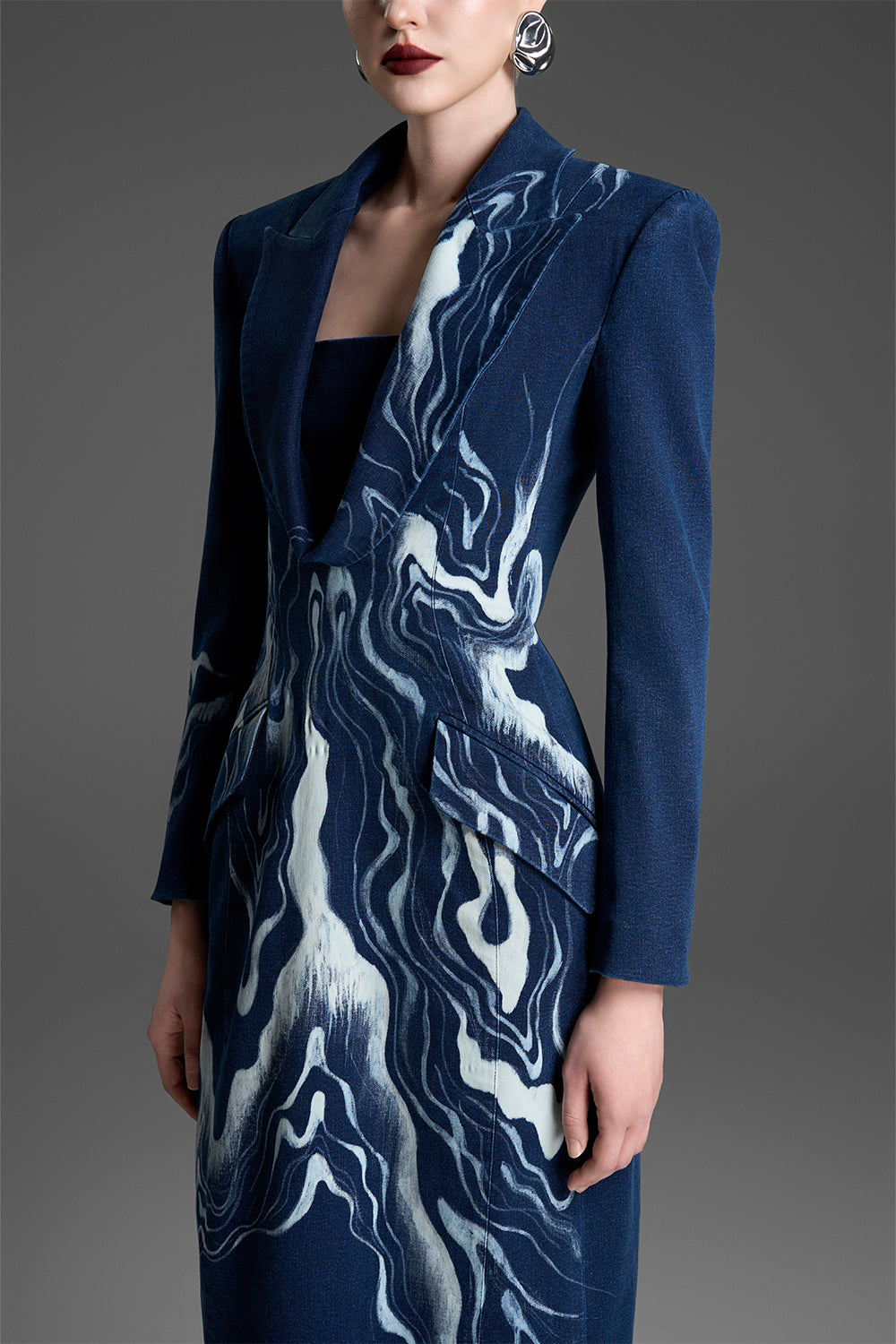 Elvira Sheath Denim Maxi Dress