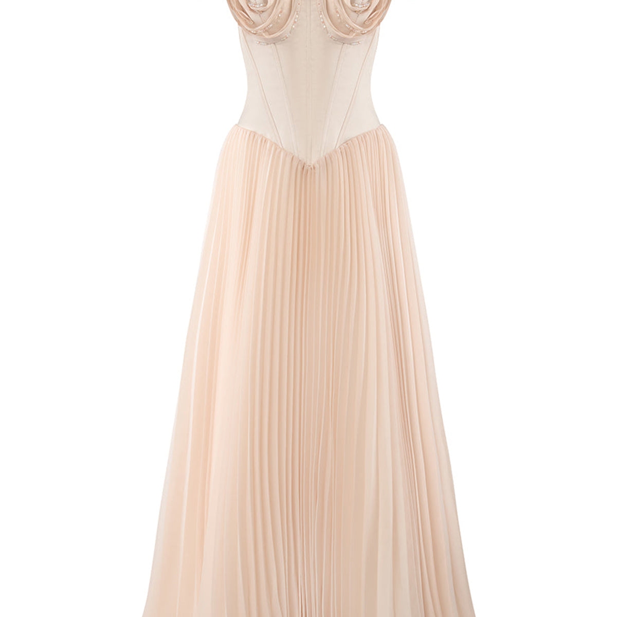 Héliara A-line Flutter Sleeved Organza Satin Maxi Dress