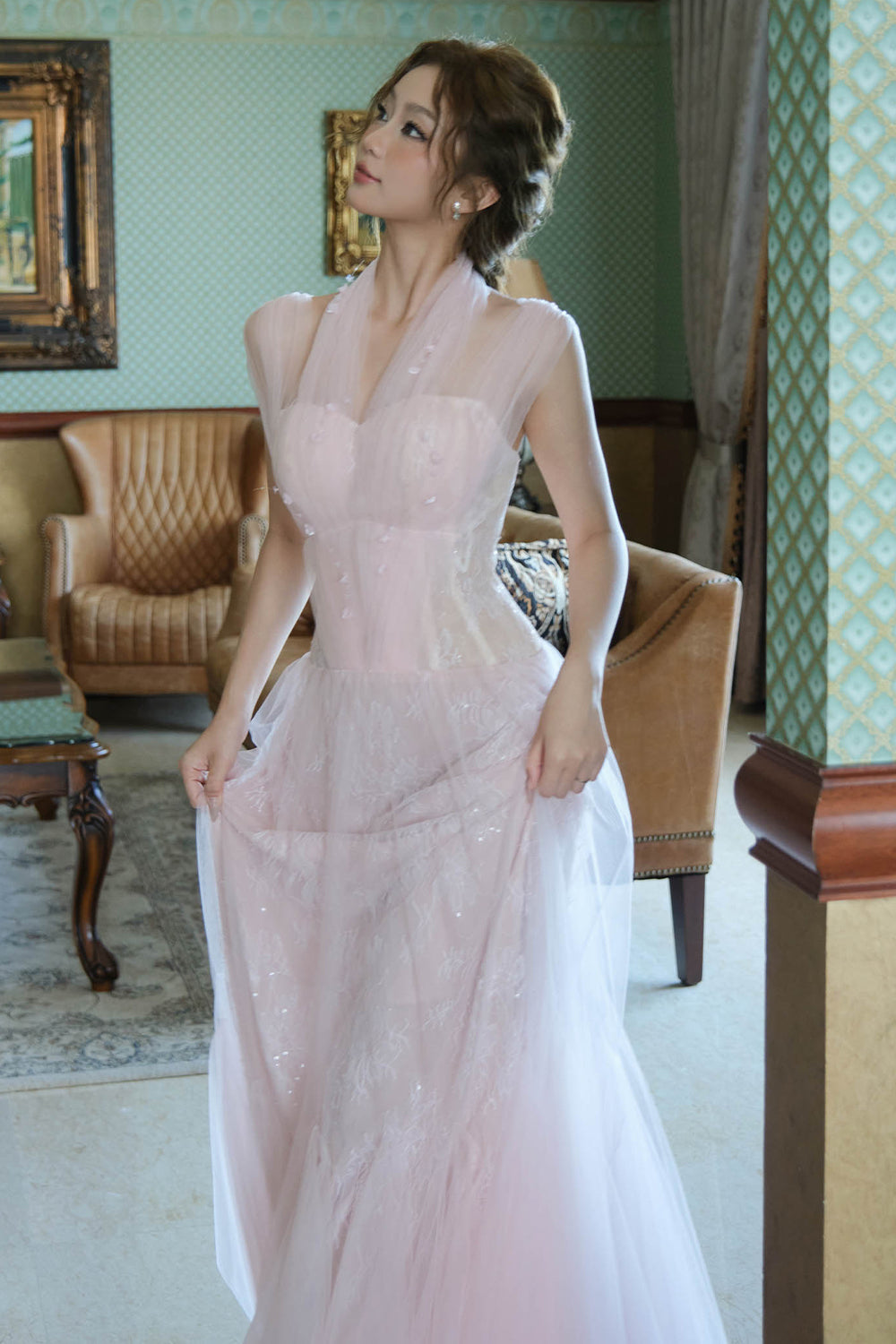 Rose Illusion Maxi Dress