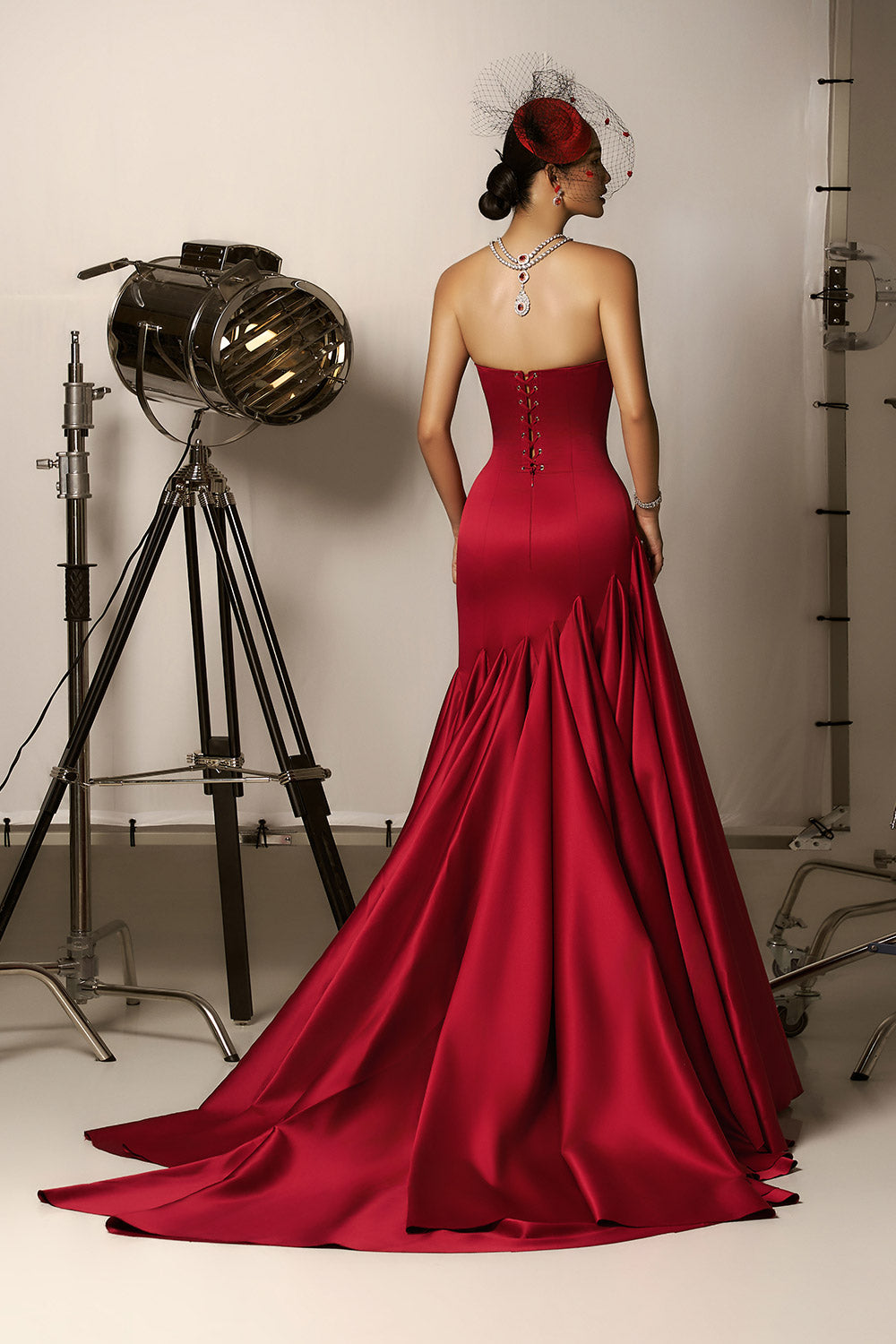 Juniper Mermaid Straight Across Neck Silk Maxi Dress