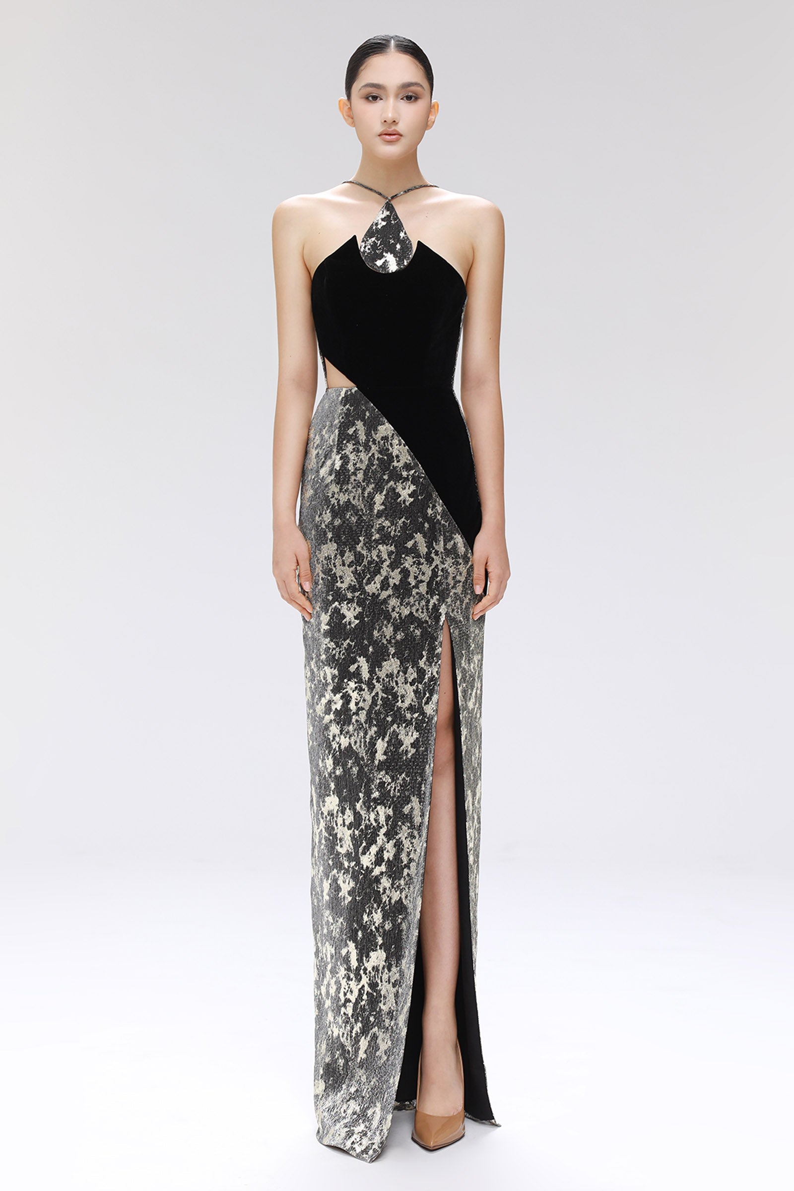 Scintilli Halter Maxi Dress