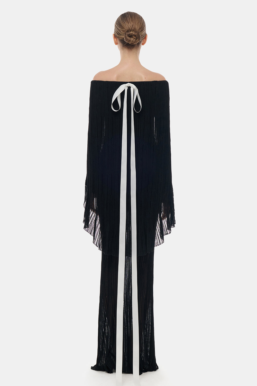 black pleated cape dress Black Pleated Cape Maternity Midi Dress