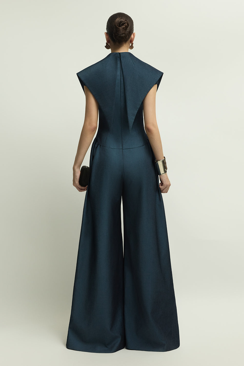 Zelie Cape Sleeve Applique Jumpsuit