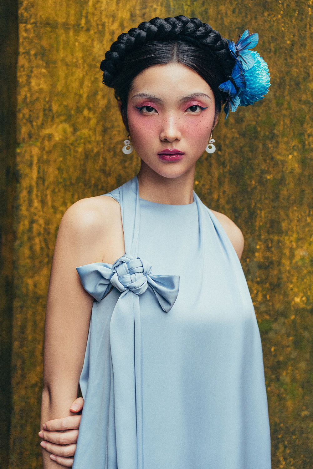 Thieu Hoa Asymmetric Synthetic Silk Top