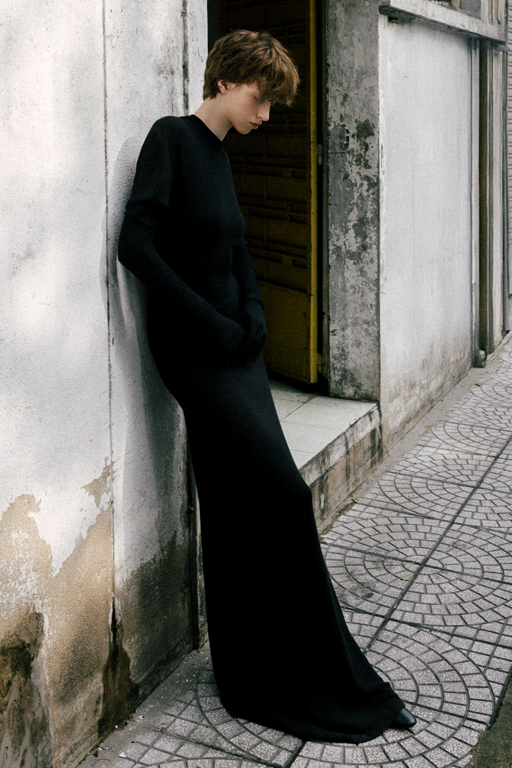 Willow Asymmetric Neck Maxi Dress Black / Customize