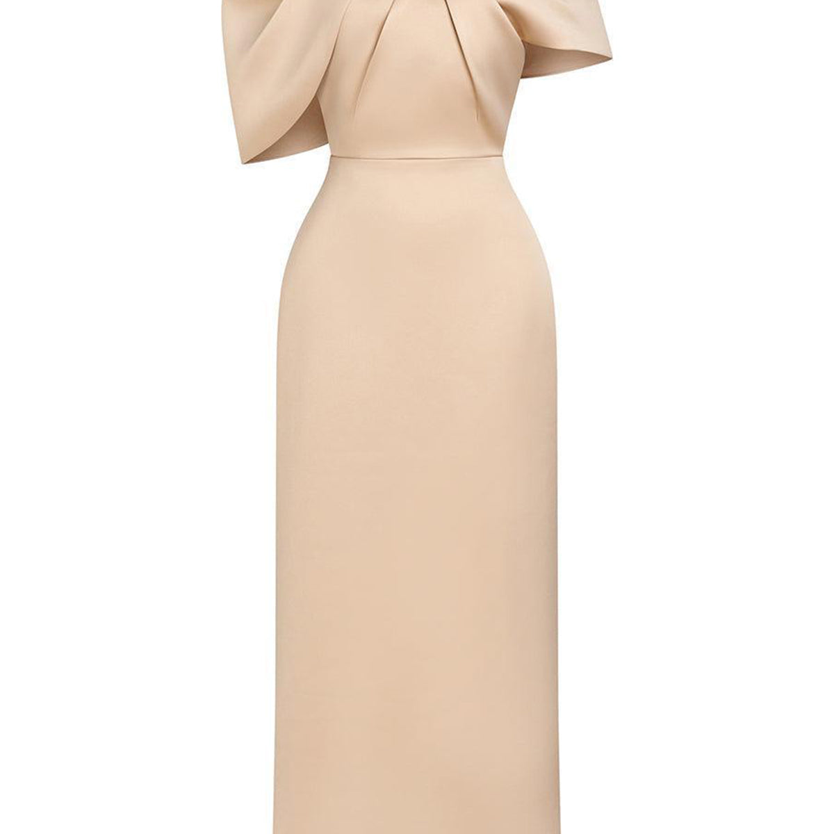 Grace Sheath Off-Shoulder Taffeta Midi Dress