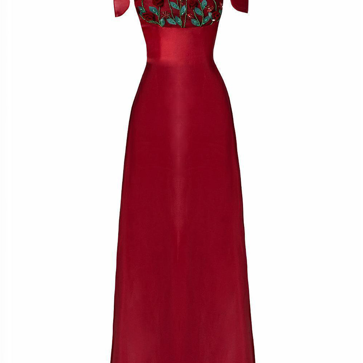 Brianna Sheath Flower Applique Silk Organza Floor Length Ao Dai