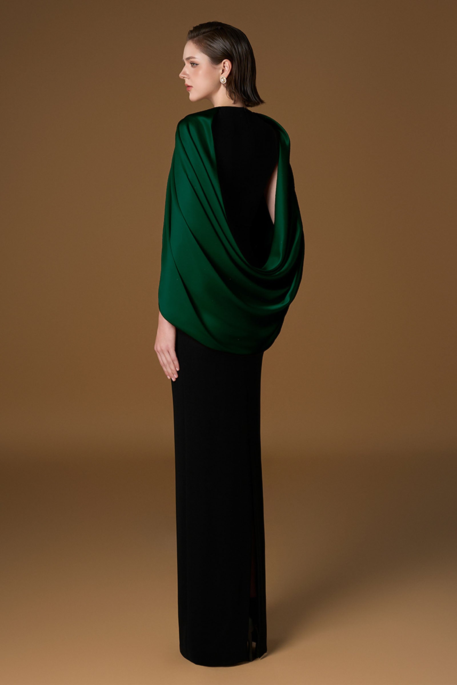 Orise Cape Sleeve Maxi Dress