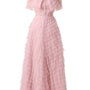 Bowers Layered Round Neck Organza Ankle Length Dress