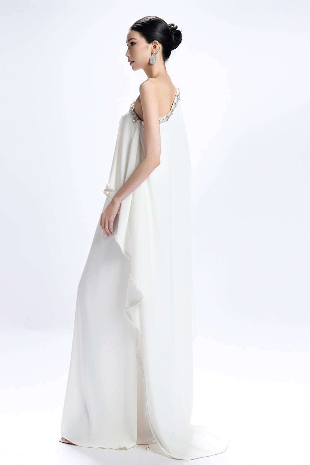 Ysabel One Shoulder Bead Maxi Dress