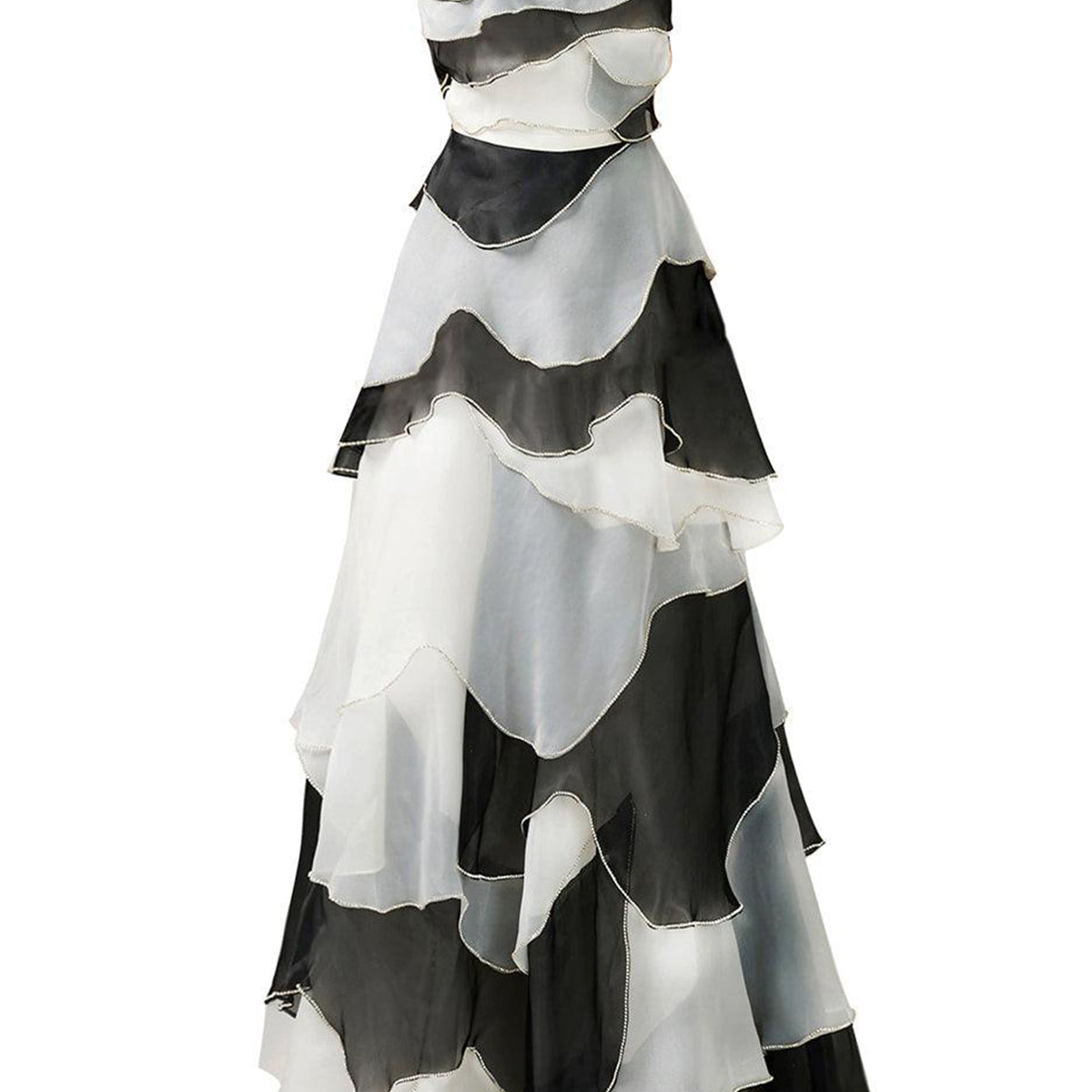 Bobby Strapless Back Zipper Organza Floor Length Dress