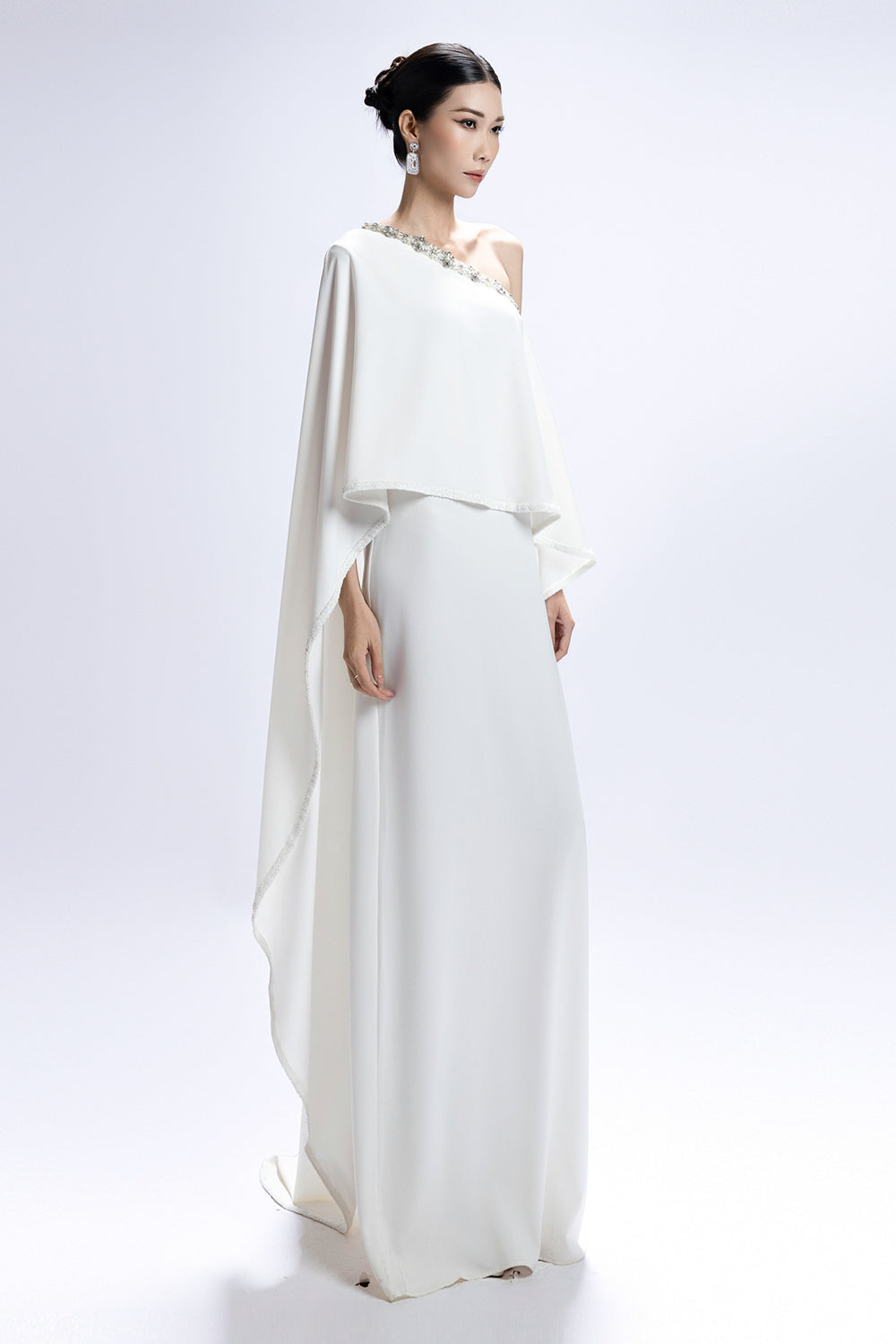 Ysabel One Shoulder Bead Maxi Dress